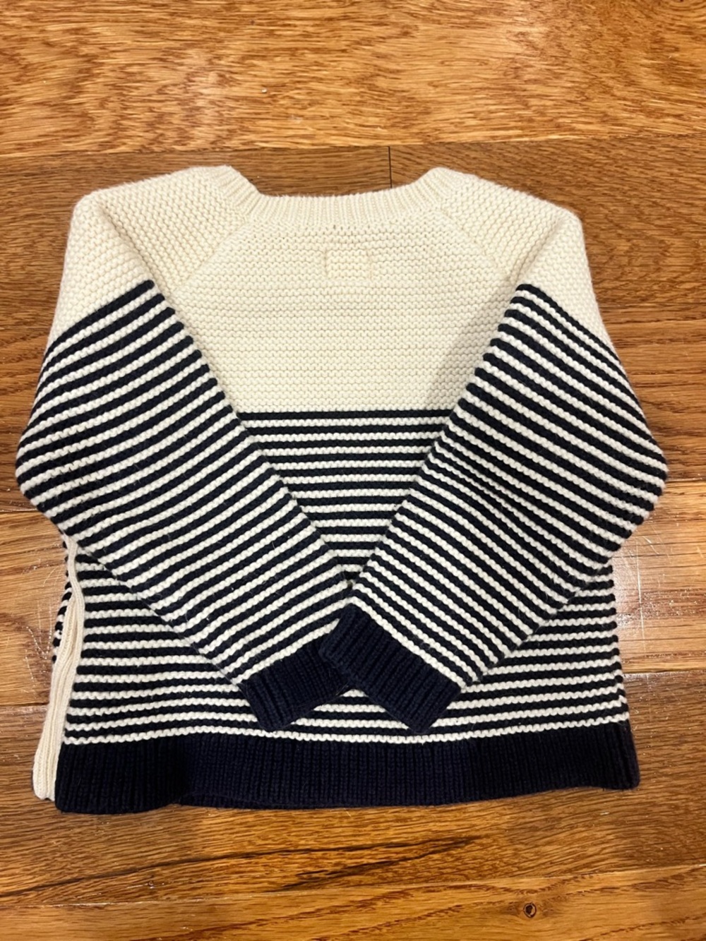 NWOT - GAP Cream and Navy Striped Crewneck Sweater - Picture 6 of 6